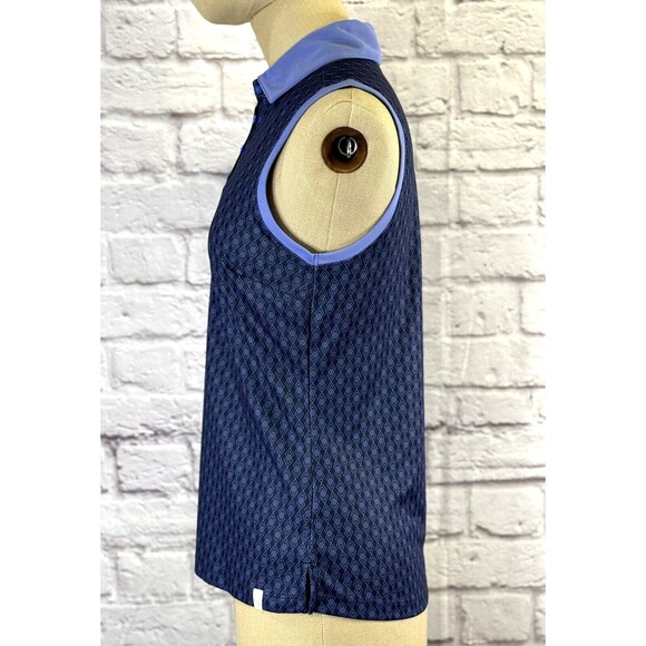 Lady Hogan Womens XS Sleeveless Golf Tennis Polo Shirt Tank Argyle Navy Blue NWT - Picture 4 of 9